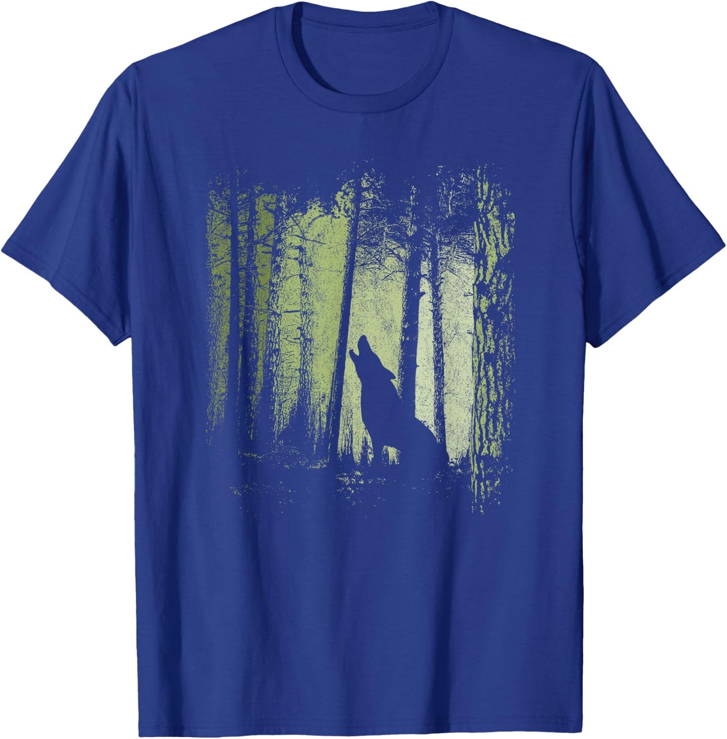 Twilight Forest Romantic Howling Wolf Silhouette T-Shirt - T-Shirt | Royal