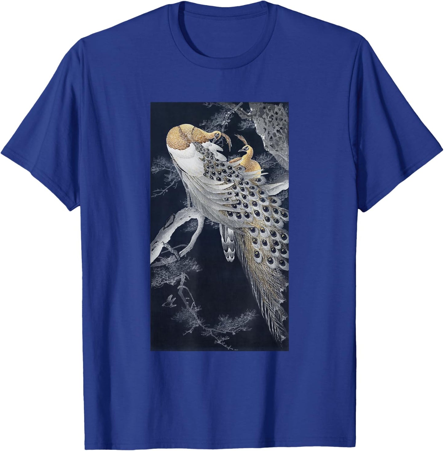 Vintage Japanese Art Two Peacocks in a Tree by Ohara Koson T-Shirt - T-Shirt | Royal
