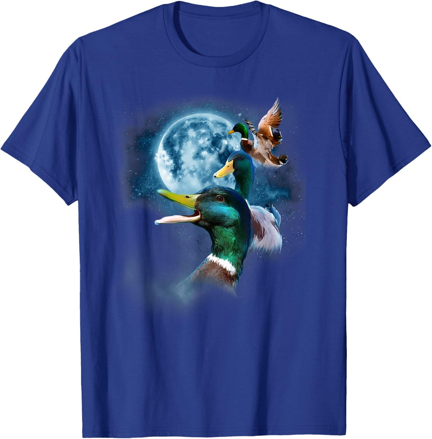 Funny Mallard Duck Shirt - Howling at The Moon Duck T-Shirt - T-Shirt | Royal