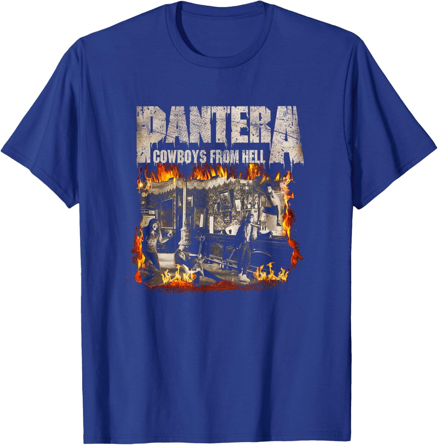 Pantera Official Vintage Flames T-Shirt - T-Shirt | Royal
