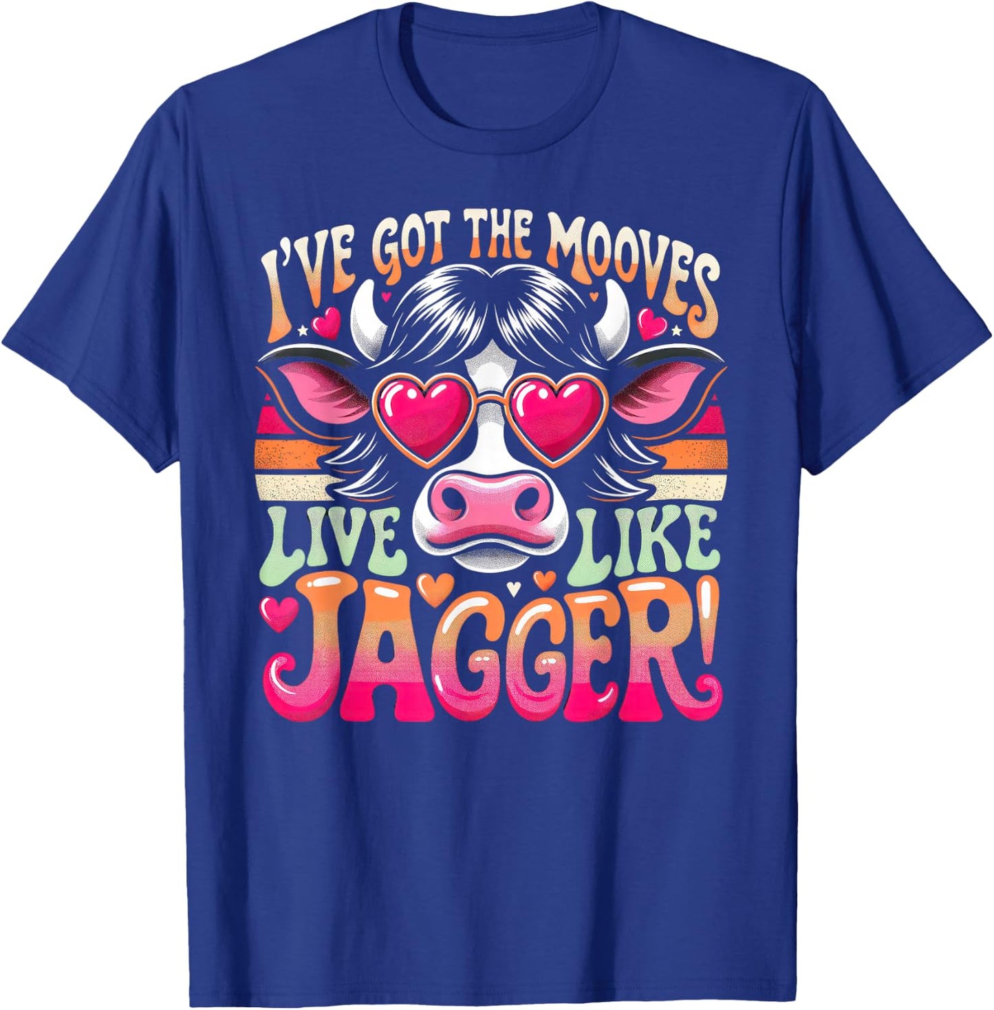 Cow Humor I've Got the Moves Funny Cow Like Jagger T-Shirt - T-Shirt | Royal