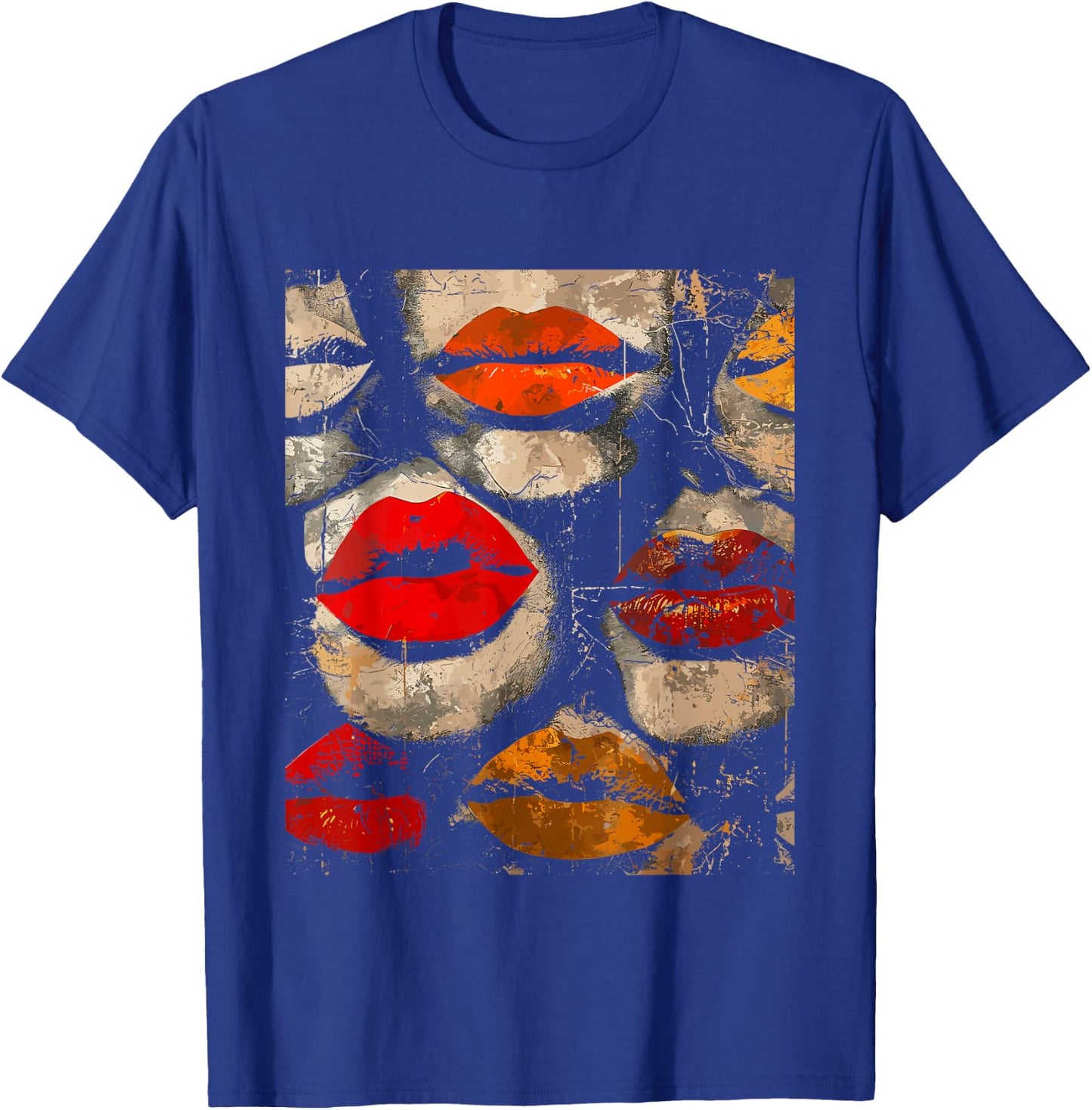 Beautiful Kissing Lips with Red Lipstick Men, Women, Girls T-Shirt - T-Shirt | Royal