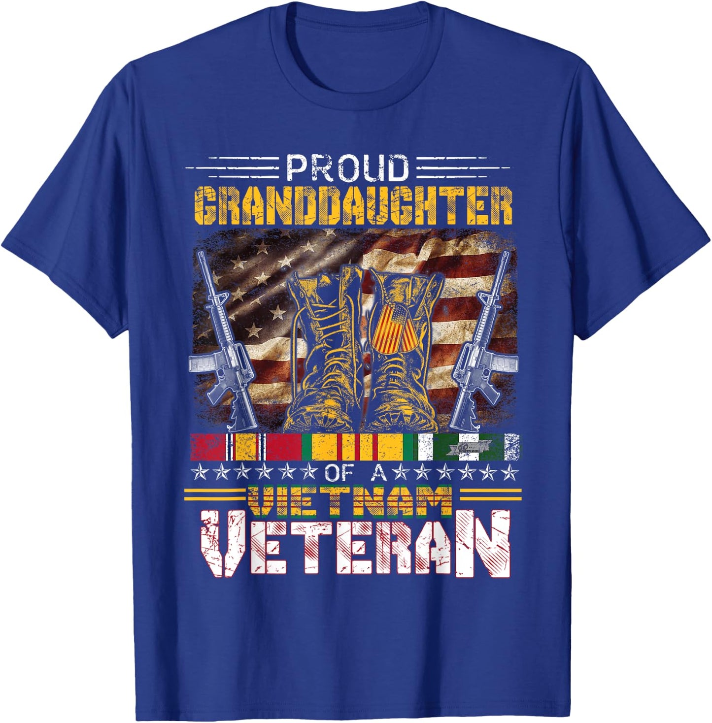 Proud Granddaughter Of A Vietnam Veteran Shirt | Vietnam Vet T-Shirt - T-Shirt | Royal
