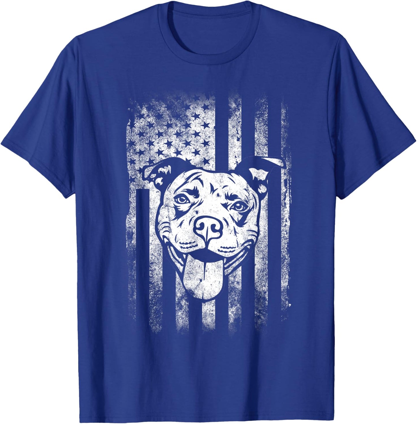 Patriotic Pitbull American Flag Dog Lover Men T-Shirt - T-Shirt | Royal