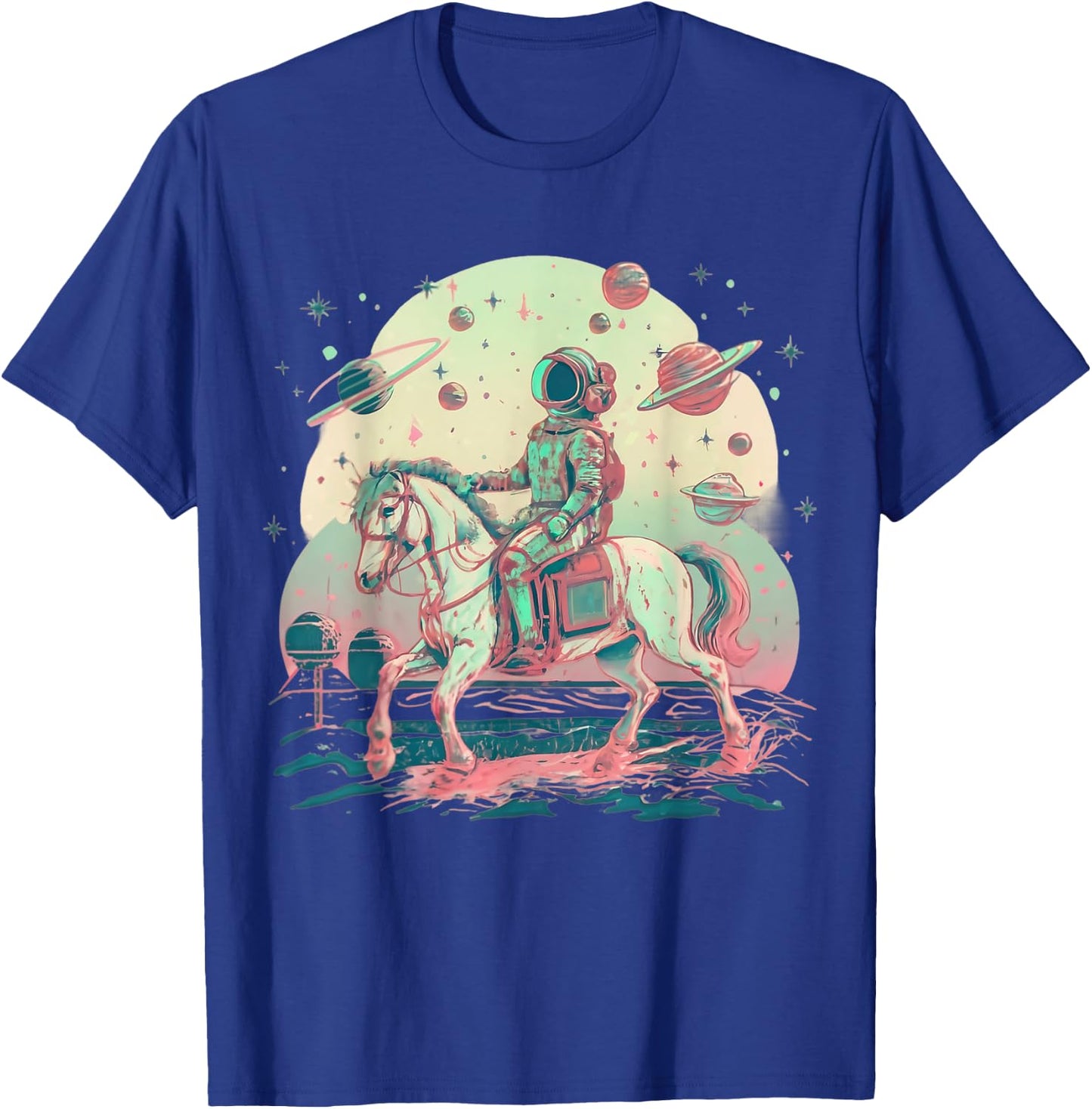Astronaut Cowboy Riding a Horse in Space T-Shirt - T-Shirt | Royal