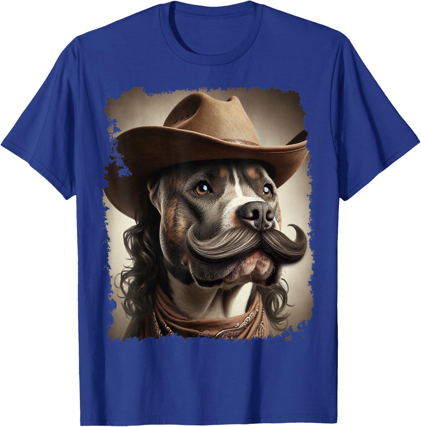 Cowboy Pitbull Funny Dog Meme T-Shirt - T-Shirt | Royal