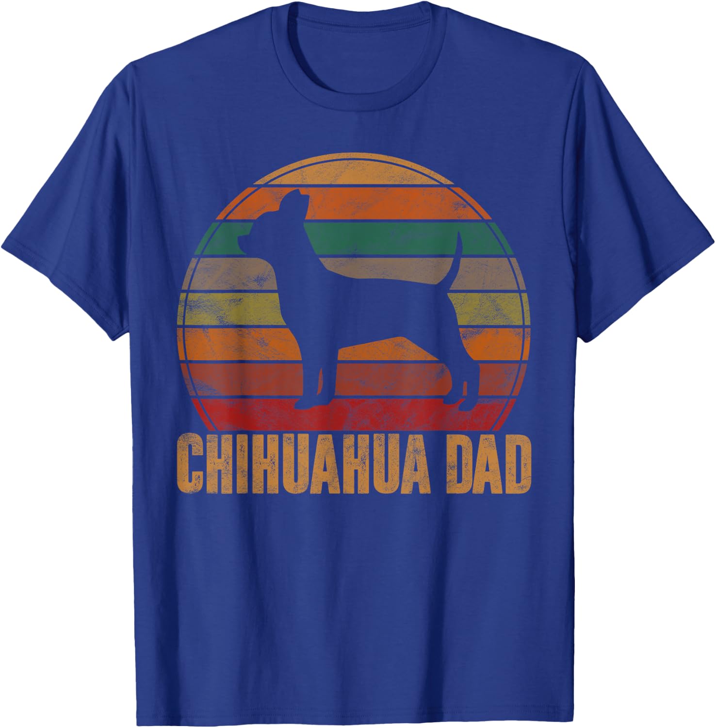 Retro Chihuahua Dad Gift Chi-chi Daddy Dog Owner Pet Father Men Women Girls Kids T-Shirt - T-Shirt | Royal