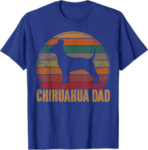 Retro Chihuahua Dad Gift Chi-chi Daddy Dog Owner Pet Father Men Women Girls Kids T-Shirt - T-Shirt | Royal