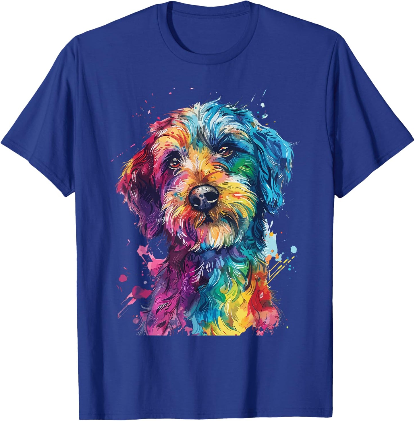 Labradoodle Lovers Pop Art Colorful Labradoodle Dog T-Shirt - T-Shirt | Royal