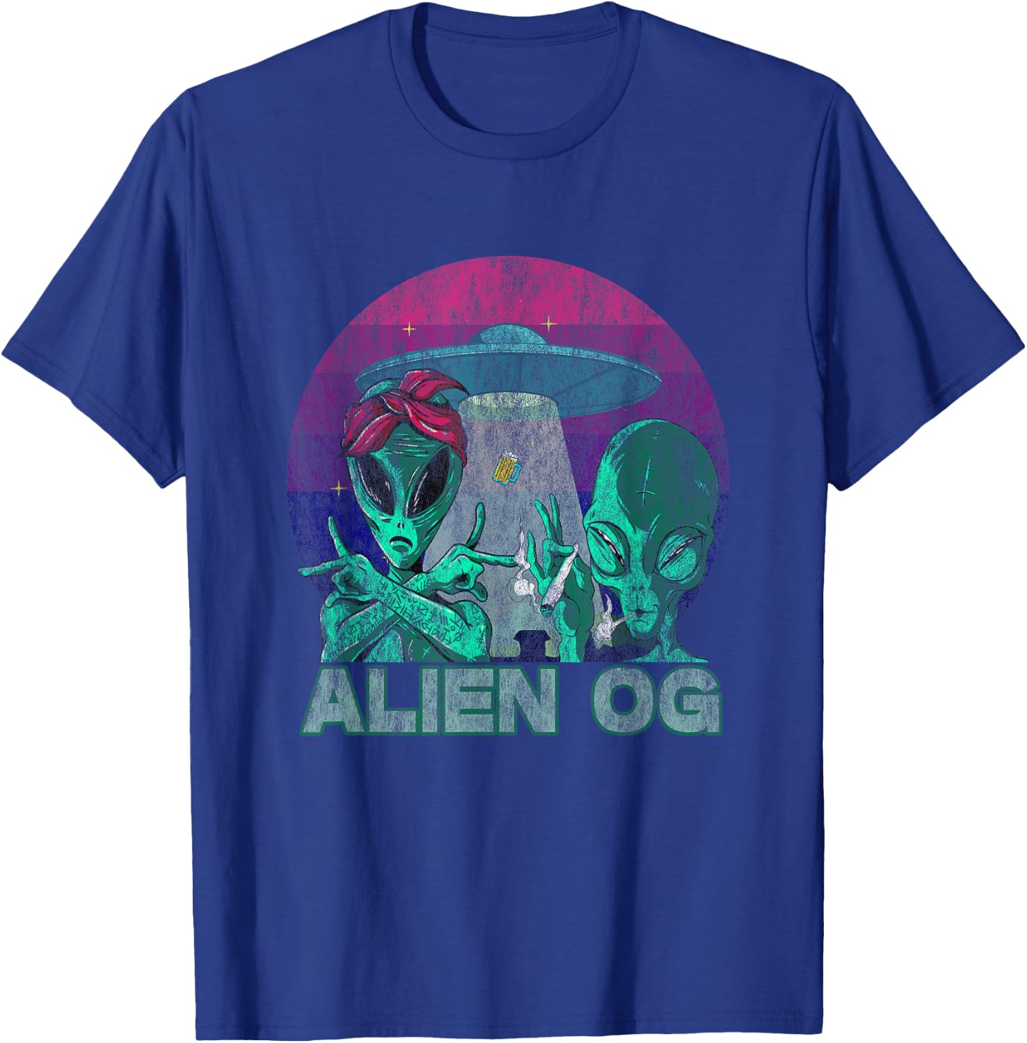 Alien OG Cannabis Weed Strain Stoner Design T-Shirt - T-Shirt | Royal