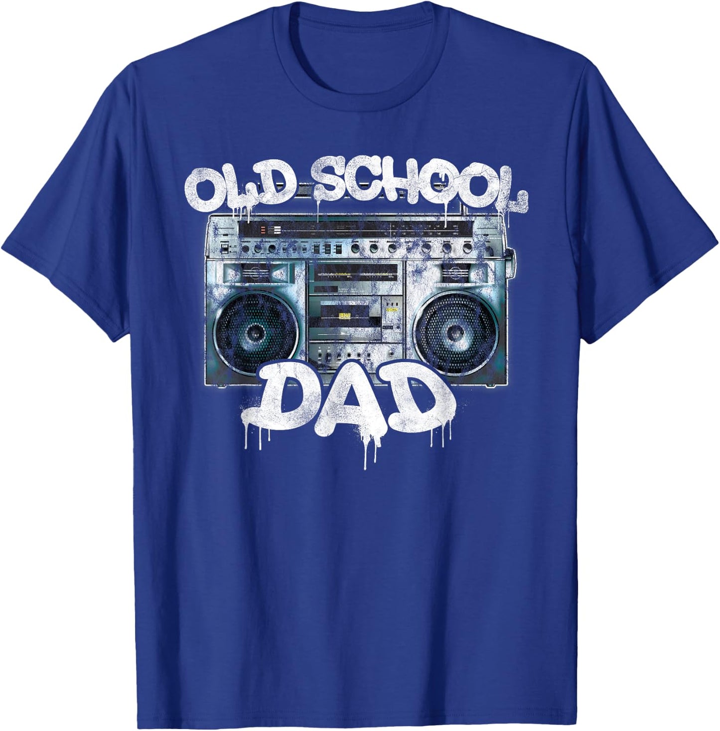 Old School Dad, Throwback 80s 90s Boombox Graffiti T-Shirt - T-Shirt | Royal