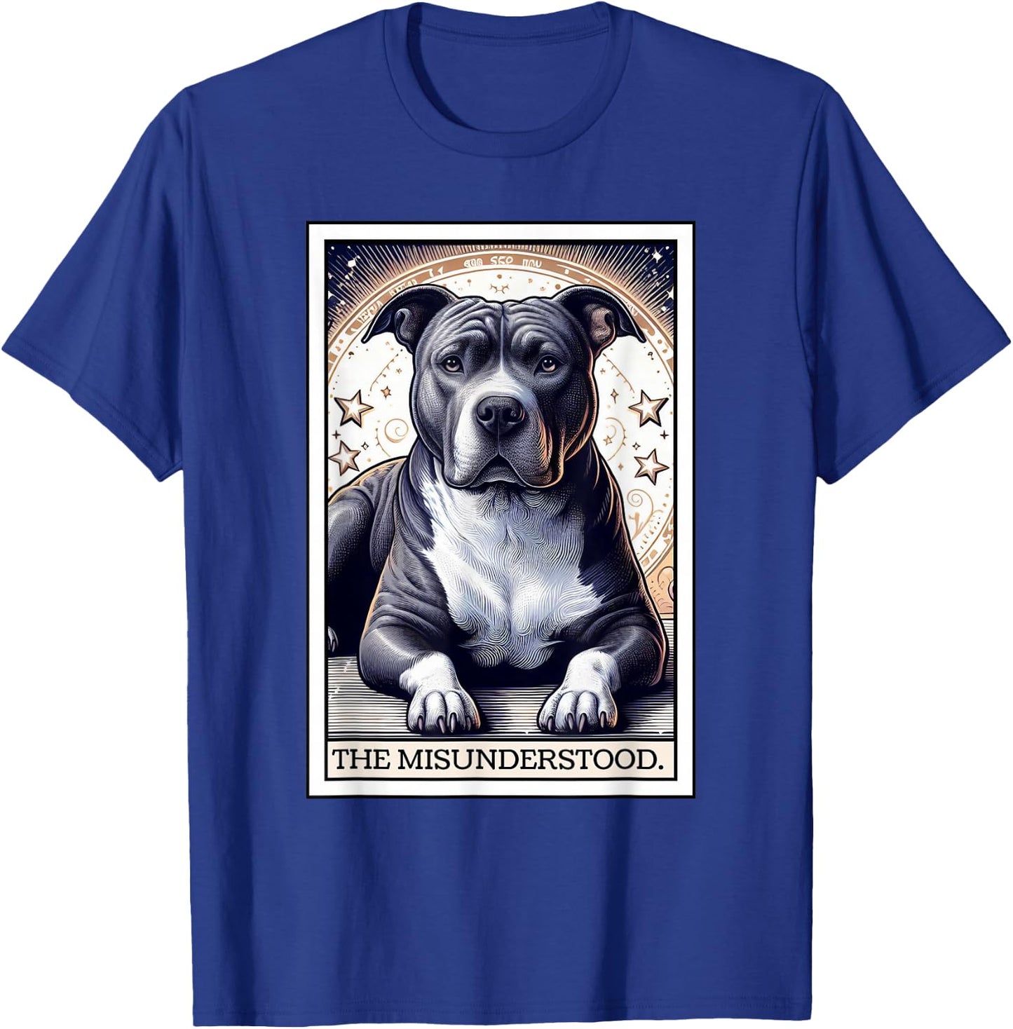 Pitbull Tarot Card Women Men Pitbull Lover Pittie Dog Mom T-Shirt - T-Shirt | Royal