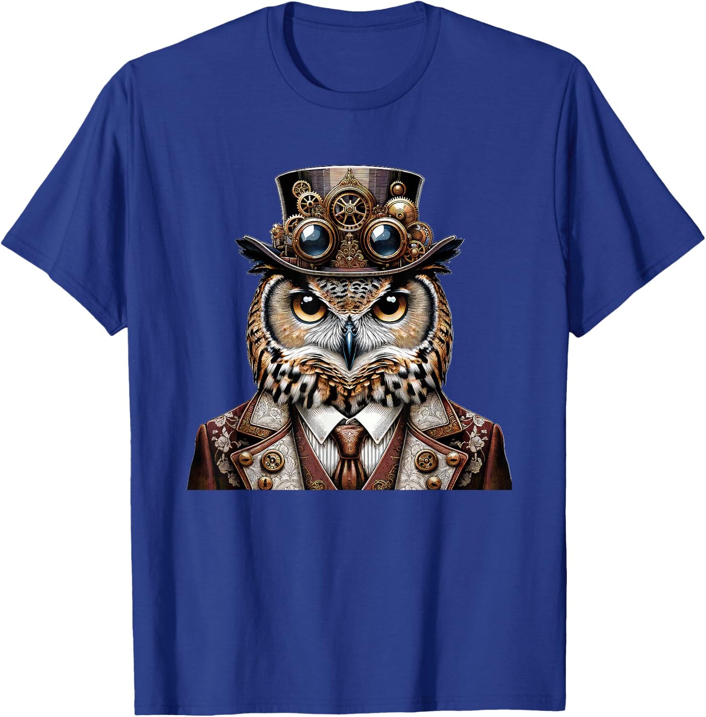 Steampunk Owl Women Men Kids Steampunk Owl T-Shirt - T-Shirt | Royal