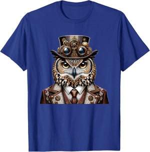 Steampunk Owl Women Men Kids Steampunk Owl T-Shirt - T-Shirt | Royal