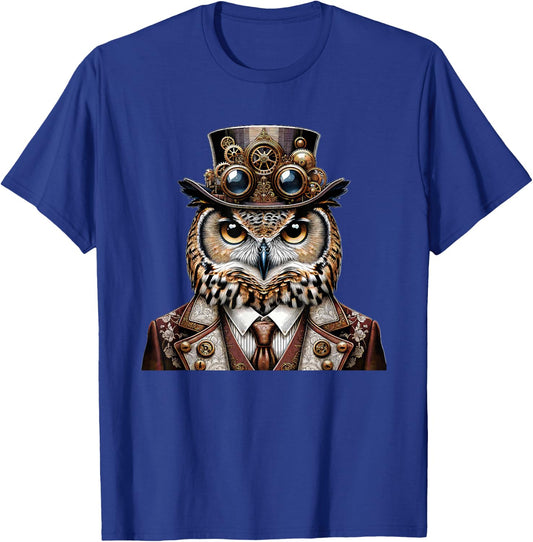 Steampunk Owl Women Men Kids Steampunk Owl T-Shirt - T-Shirt | Royal