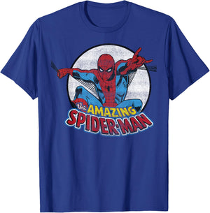 Marvel Amazing Spider-Man Vintage Circle Portrait Logo T-Shirt - T-Shirt | Royal