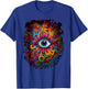 Psychedelic Third Eye Flower | Retro Colorful Floral Hippie T-Shirt - T-Shirt | Royal