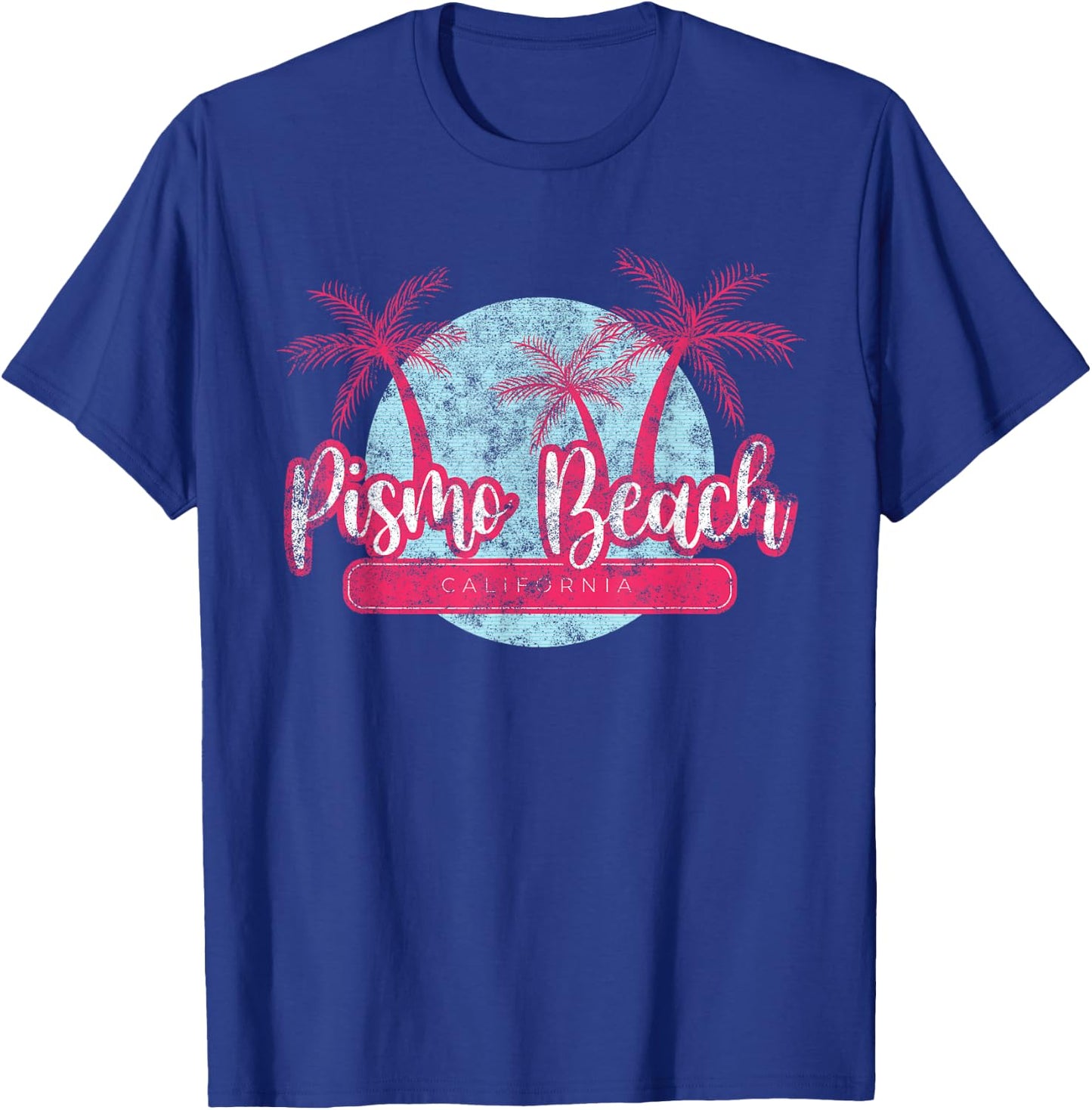 Pismo Beach California Retro Palm Tree Vintage Surf T-Shirt - T-Shirt | Royal