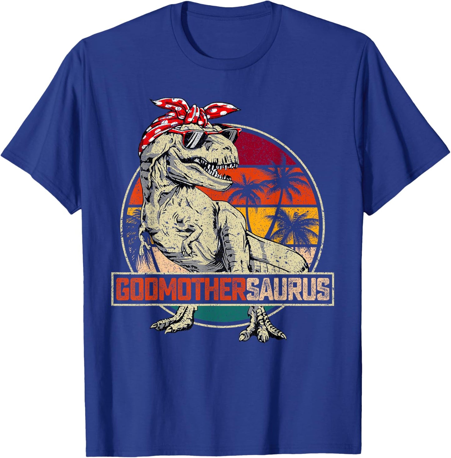 Godmothersaurus T Rex Dinosaur Godmother Saurus Family Match T-Shirt - T-Shirt | Royal