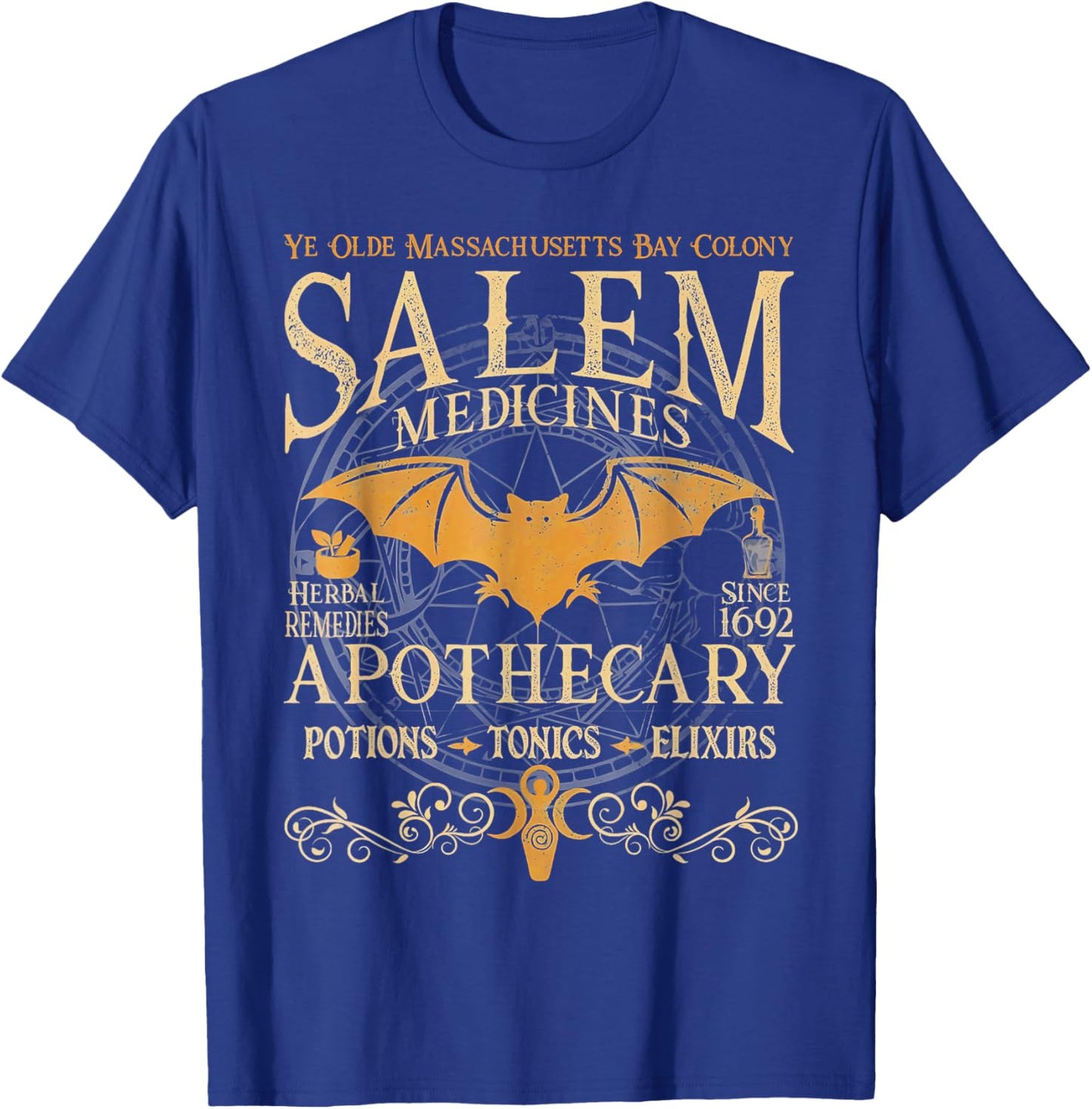 Salem Medicines Apothecary Witch Spooky Season Halloween T-Shirt - T-Shirt | Royal