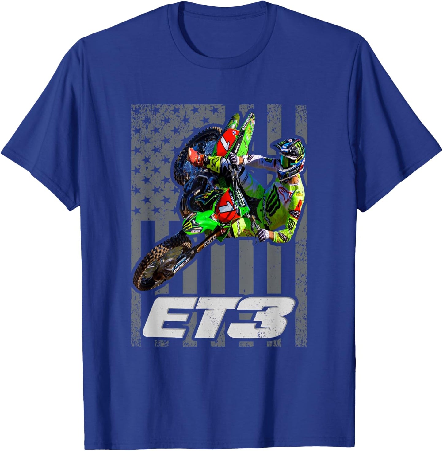 ET3 TOMAC USA Flag 450SX Motocross ET1 T-Shirt - T-Shirt | Royal