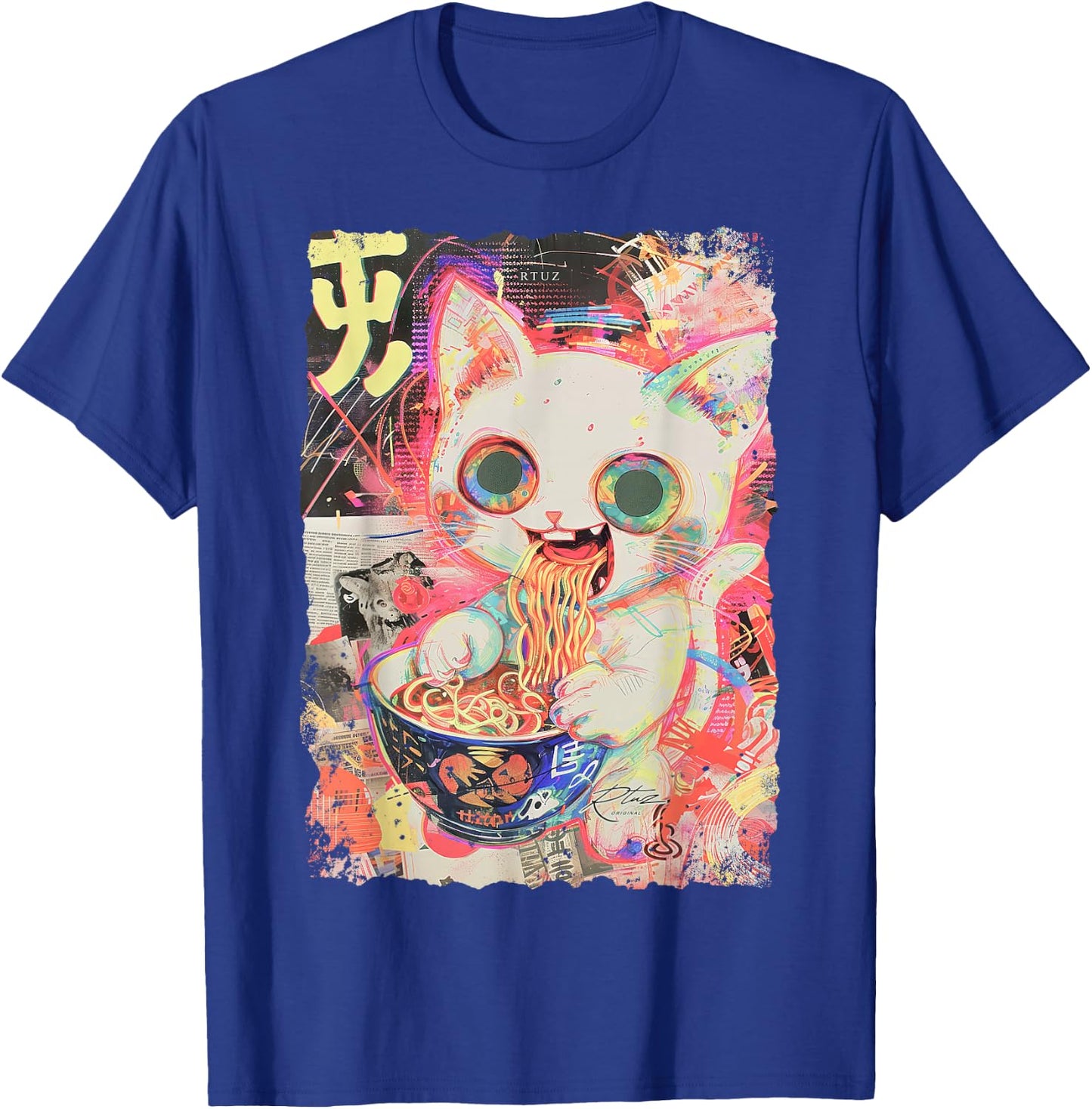 Ramen Noodles Cat Japan Y2K Kawaii Retro Cats Manga Anime T-Shirt - T-Shirt | Royal
