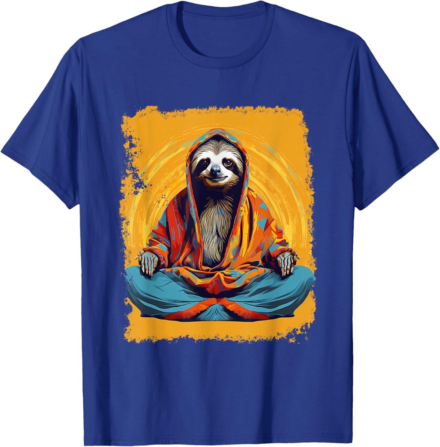 Pop Art Vintage Zoo Animal Sloth Yoga T-Shirt - T-Shirt | Royal