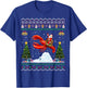 Lobster Ugly Xmas Gift Santa Riding Lobster Christmas T-Shirt - T-Shirt | Royal
