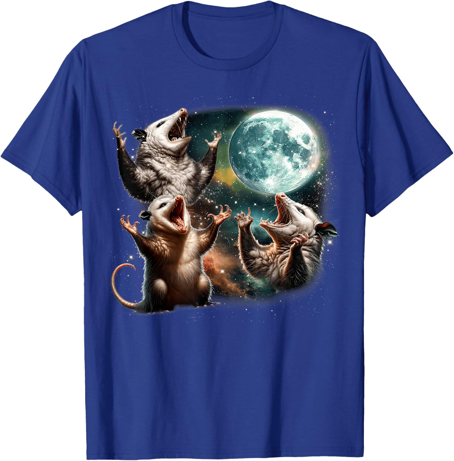 Funny Three Opossum Moon, 3 Possum Full, Weird Magic Meme T-Shirt - T-Shirt | Royal