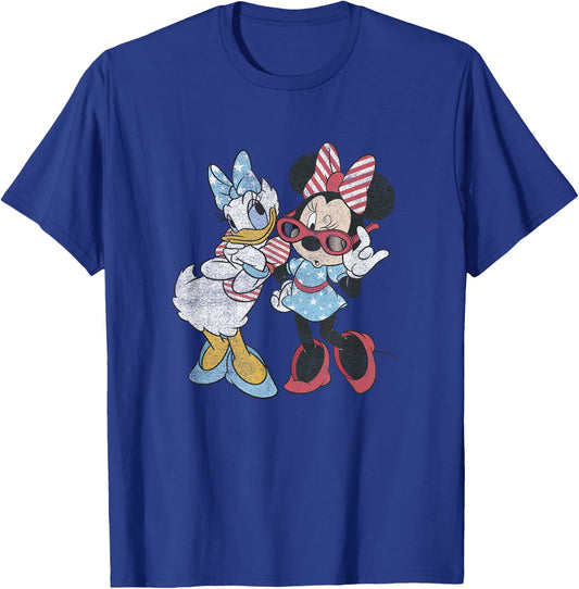 Disney Mickey & Friends Vintage 4th of July Minnie & Daisy T-Shirt - T-Shirt | Royal