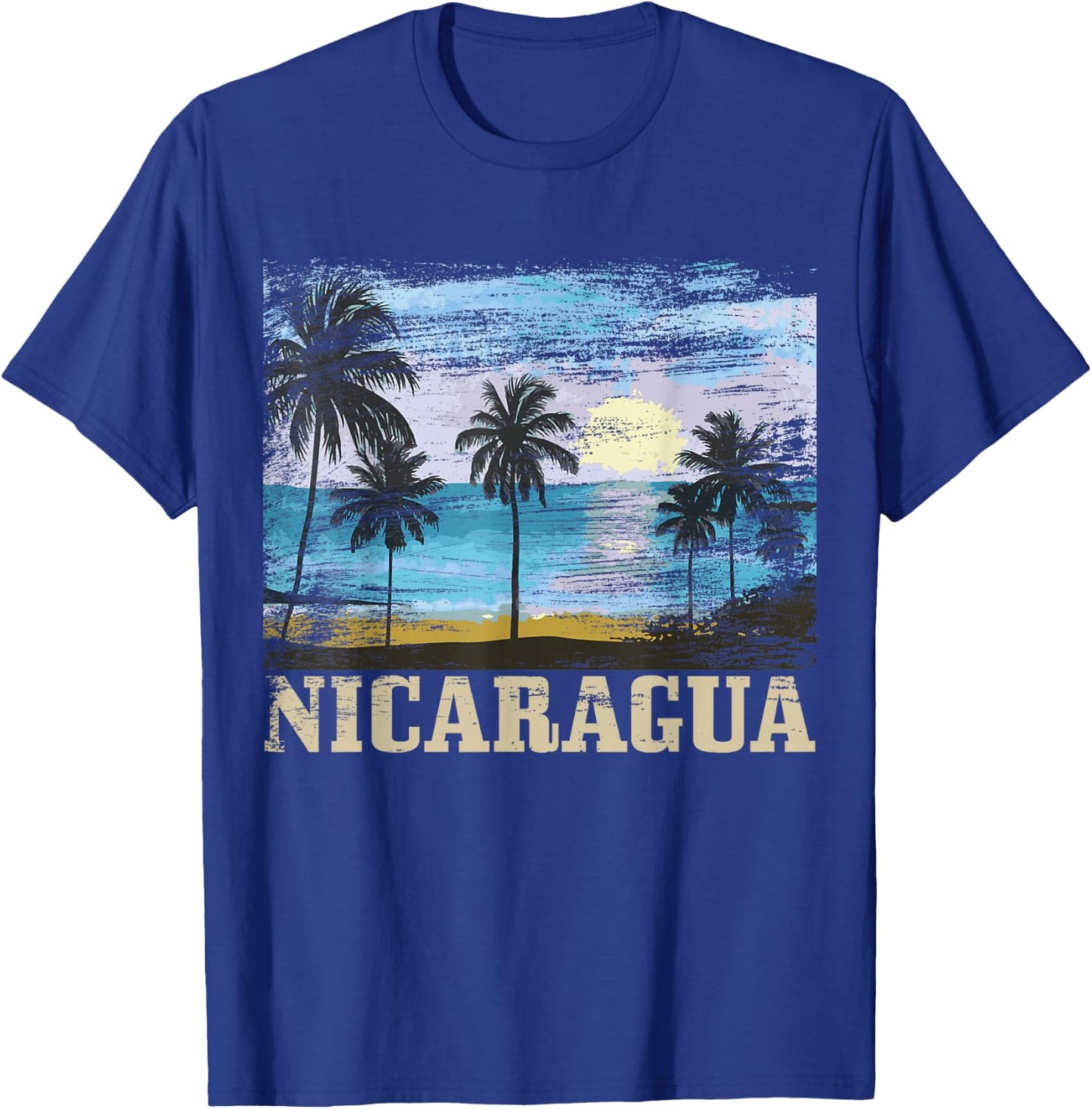 Nicaragua Vintage Surfer Beach Souvenir Nica T-Shirt - T-Shirt | Royal