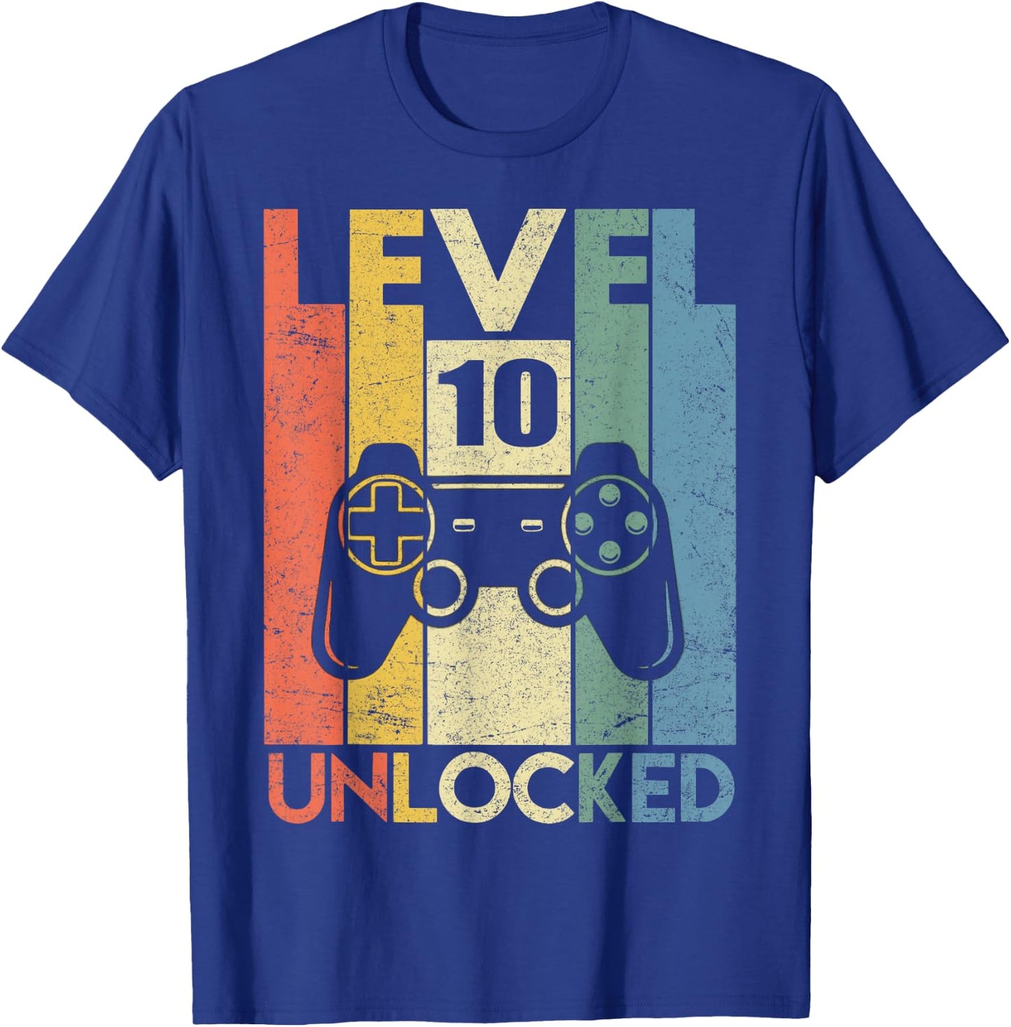 Level 10 Unlocked Funny Video Gamer 10th Birthday Gift T-Shirt - T-Shirt | Royal