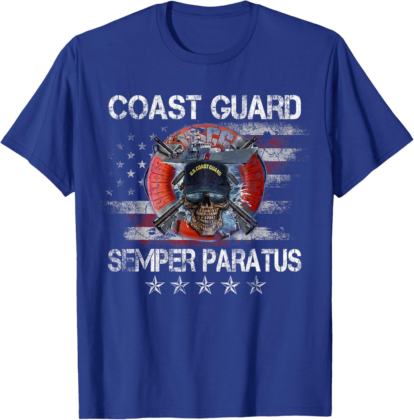 US Coast Guard Semper Paratus T Shirt Vintage USCG Veteran T-Shirt - T-Shirt | Royal