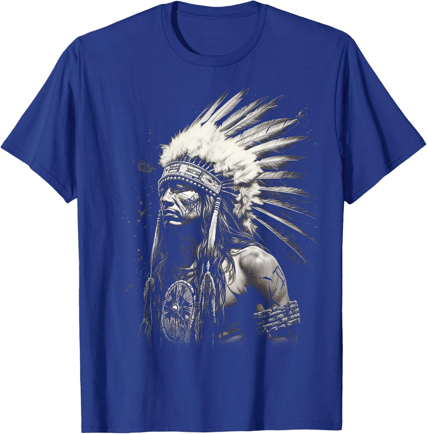 Native American Indian Design Warrior Native American T-Shirt - T-Shirt | Royal