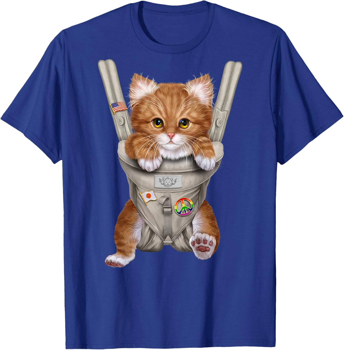 Orange Tabby Cat in Baby Carrier T-Shirt - T-Shirt | Royal
