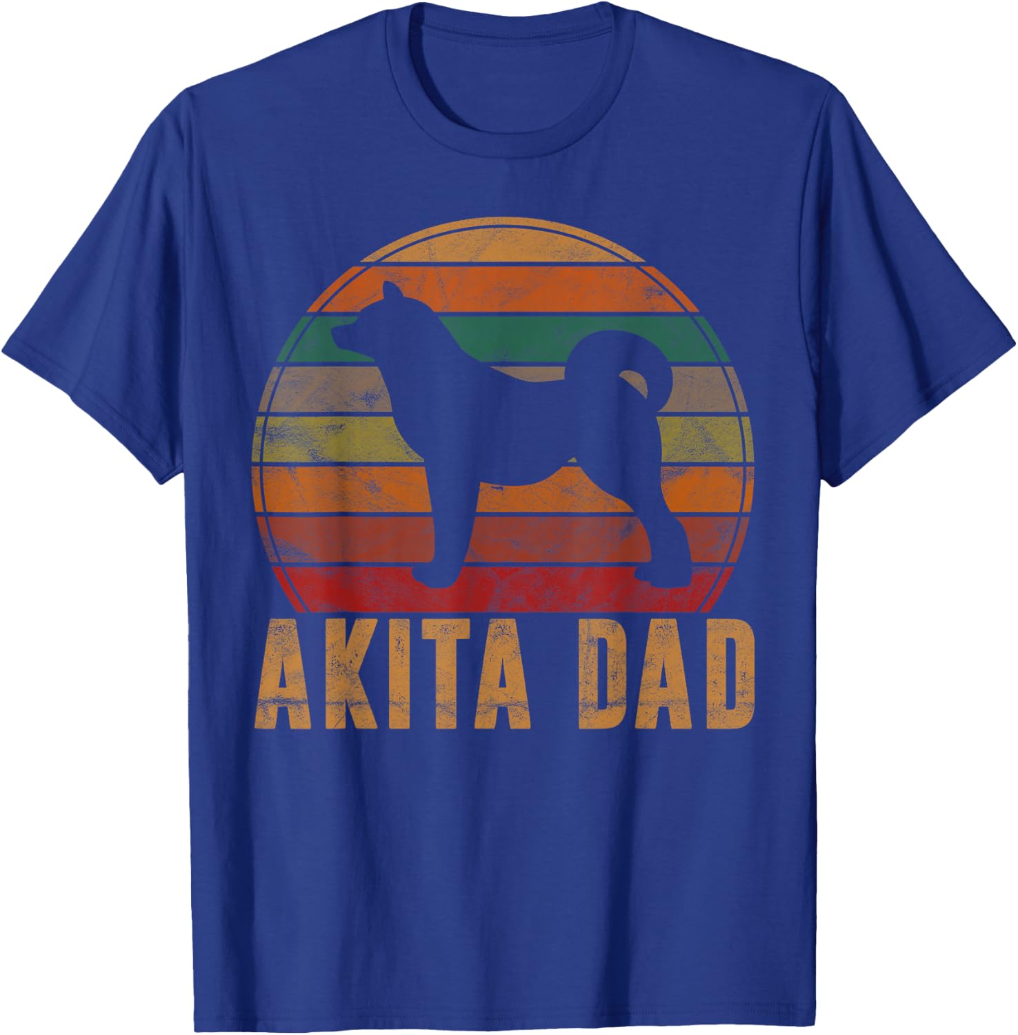 Retro Akita Dad Gift Akita Daddy Dog Owner Pet Father T-Shirt - T-Shirt | Royal