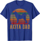 Retro Akita Dad Gift Akita Daddy Dog Owner Pet Father T-Shirt - T-Shirt | Royal