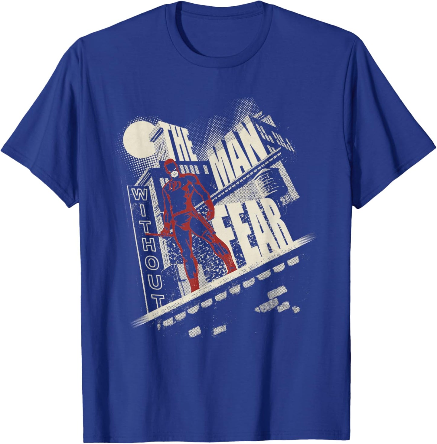 Marvel Daredevil The Man Without Fear Night Rooftop Noir T-Shirt - T-Shirt | Royal