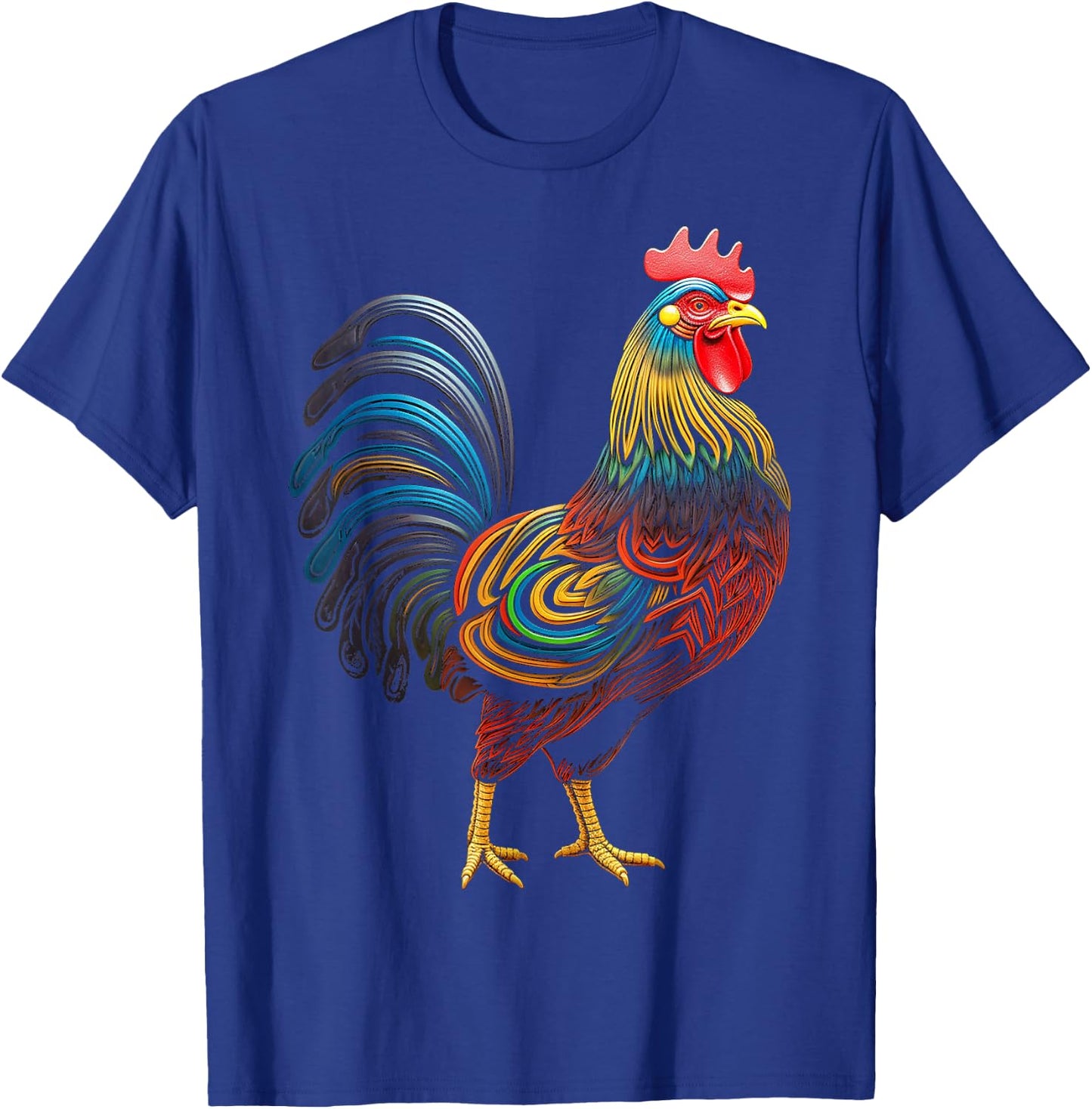 Chicken Abstract Colorful Art Animal Graphic Chicken T-Shirt - T-Shirt | Royal