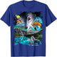 Celestial Cosmic Wolf, Space Planets Wolves T-Shirt - T-Shirt | Royal