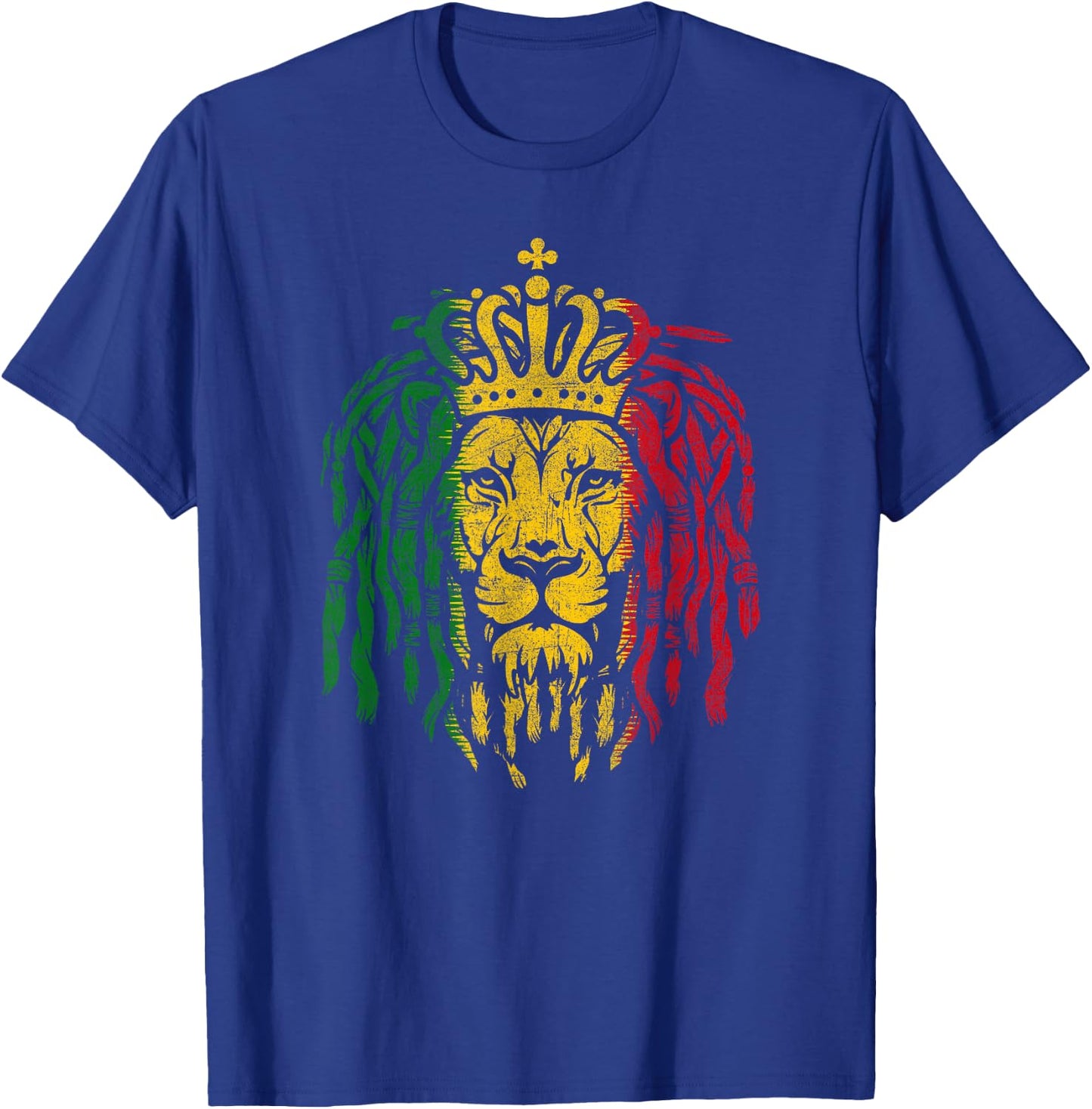 Vintage Rastafarian Lion of Judah Rasta Reggae Lion Dreads T-Shirt - T-Shirt | Royal