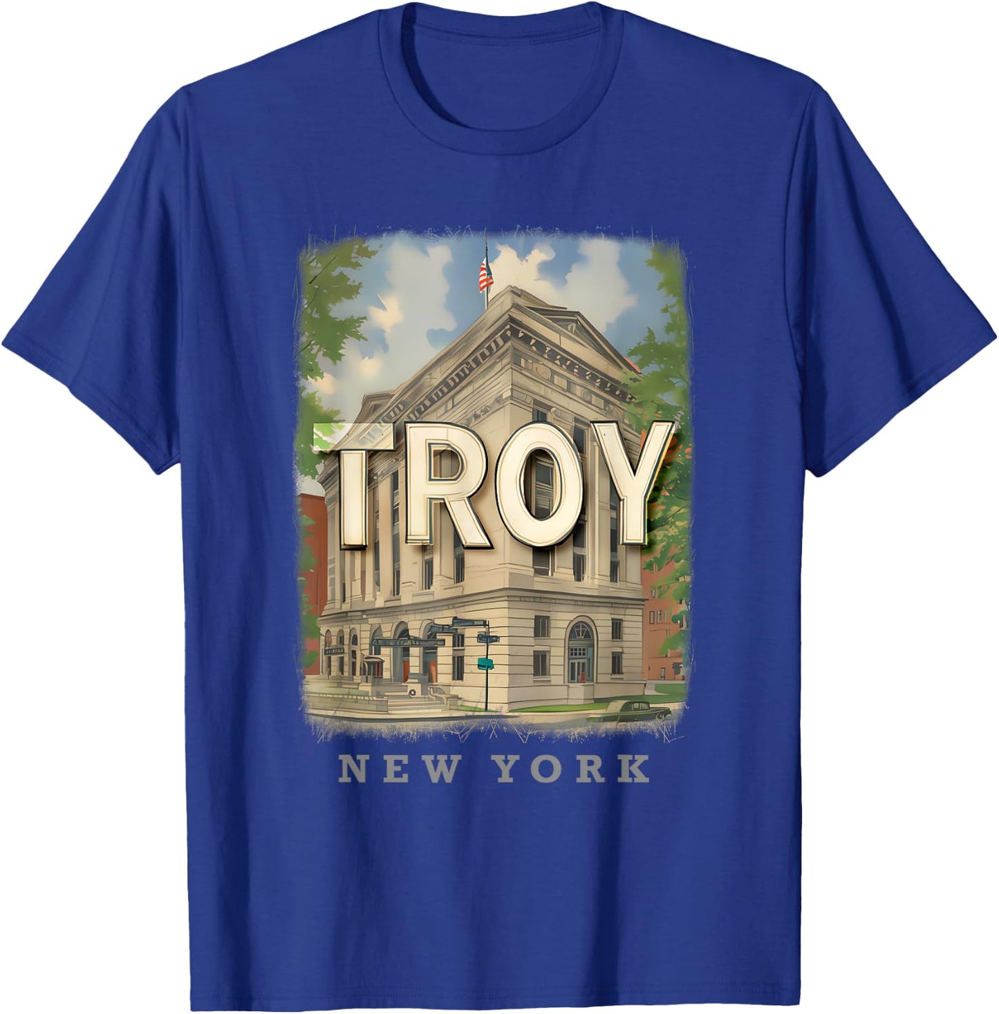Troy New York NY Historic Architecture SD581 T-Shirt - T-Shirt | Royal