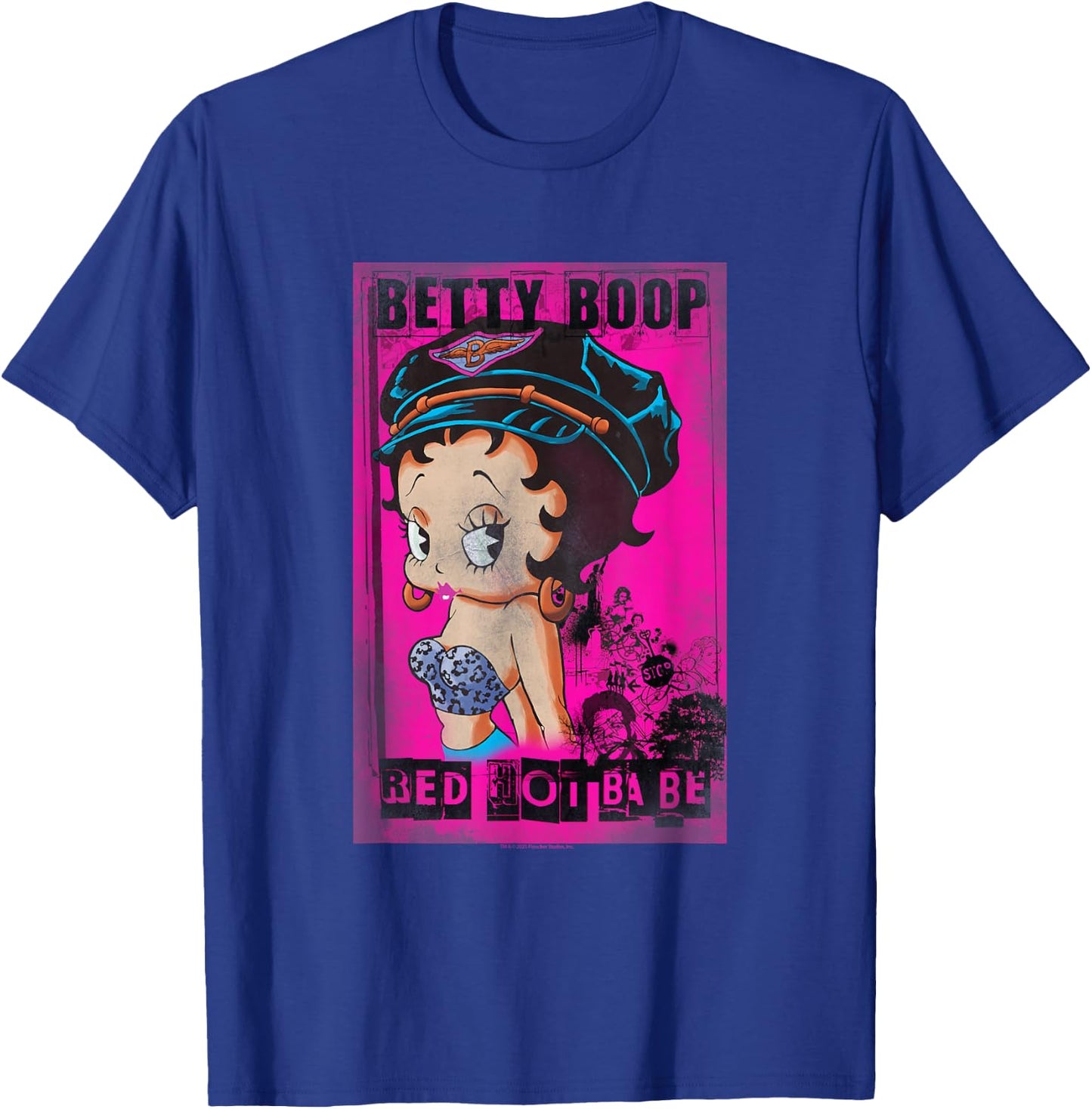 Betty Boop Red Hot Biker Betty T-Shirt - T-Shirt | Royal