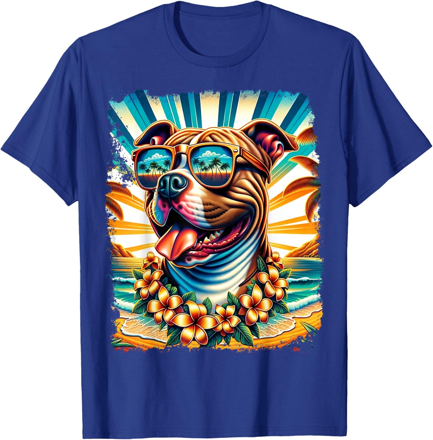 Pitbull Hawaiian T-Shirt - T-Shirt | Royal