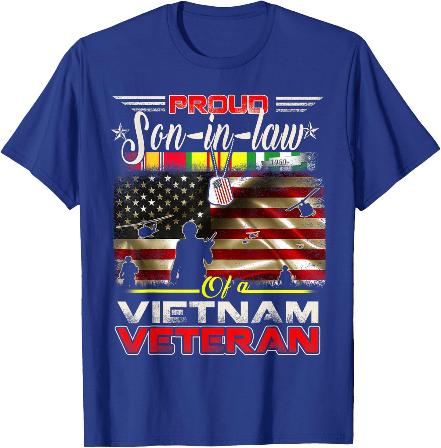 Proud Son-In-Law of Vietnam Veteran Gift T-Shirt - T-Shirt | Royal