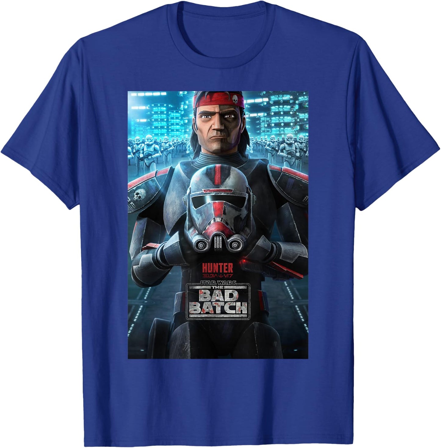 Star Wars: The Bad Batch Hunter Poster T-Shirt - T-Shirt | Royal
