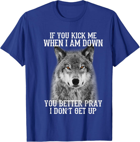 If you kick me when Iam Down you better pray I don't get up T-Shirt - T-Shirt | Royal