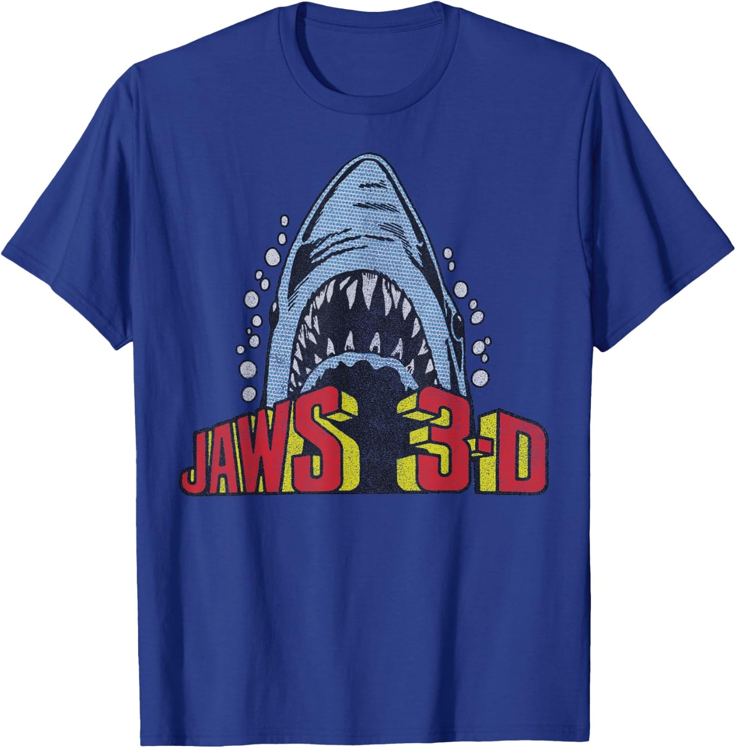 Jaws Retro 3D Poster T-Shirt - T-Shirt | Royal