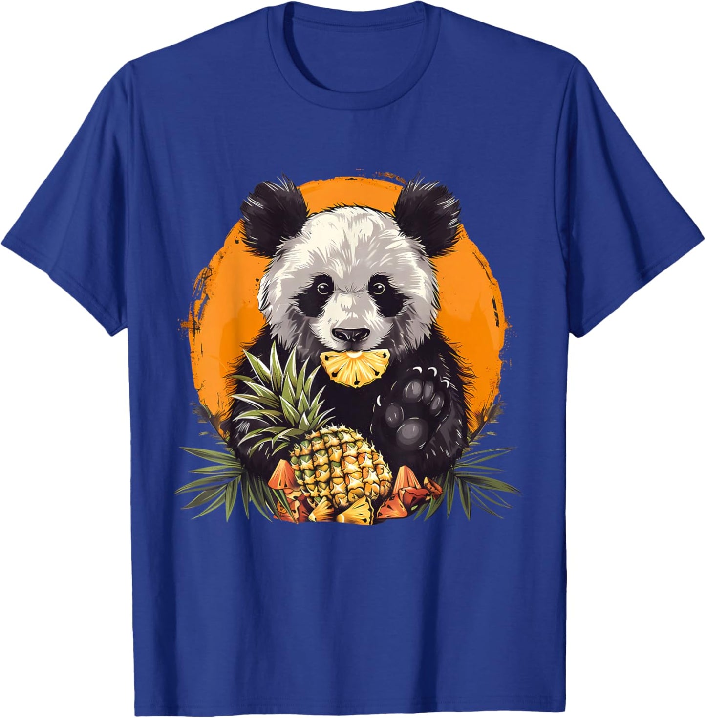 Pineapple Panda Bear Pineapples Fruit Drawing Animal Art T-Shirt - T-Shirt | Royal