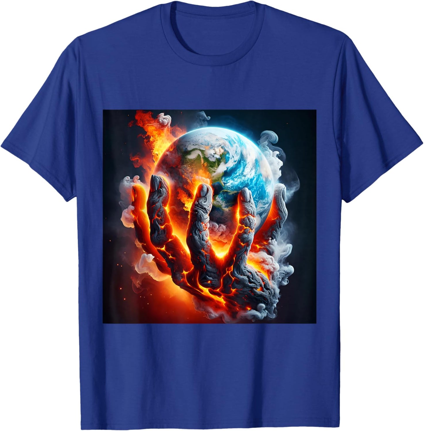 Fantasy Cute Hand Earth Lava T-Shirt - T-Shirt | Royal